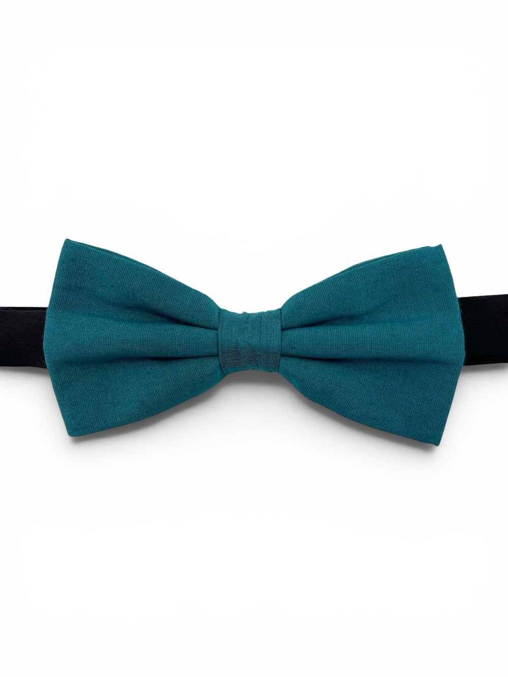 Men’s Teal Blue Silk Bow Tie – Pre-Tied Cotton Silk Blend
